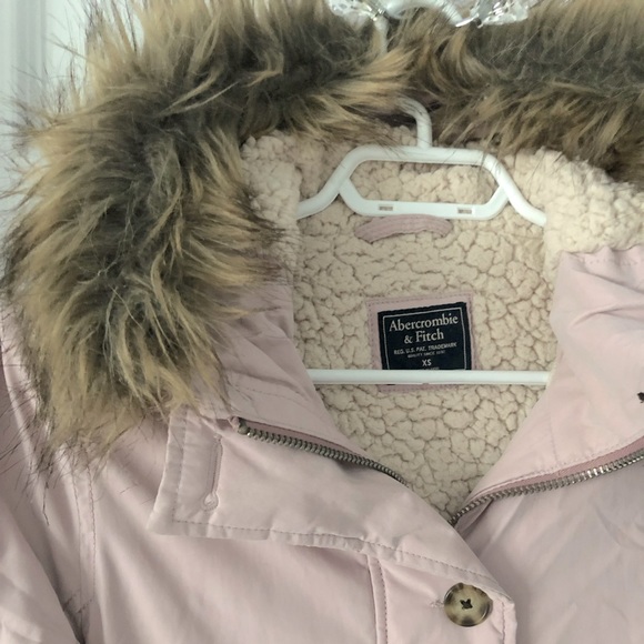 Abercrombie & Fitch Sherpa Military Parka - Powder Pink - Picture 3 of 5